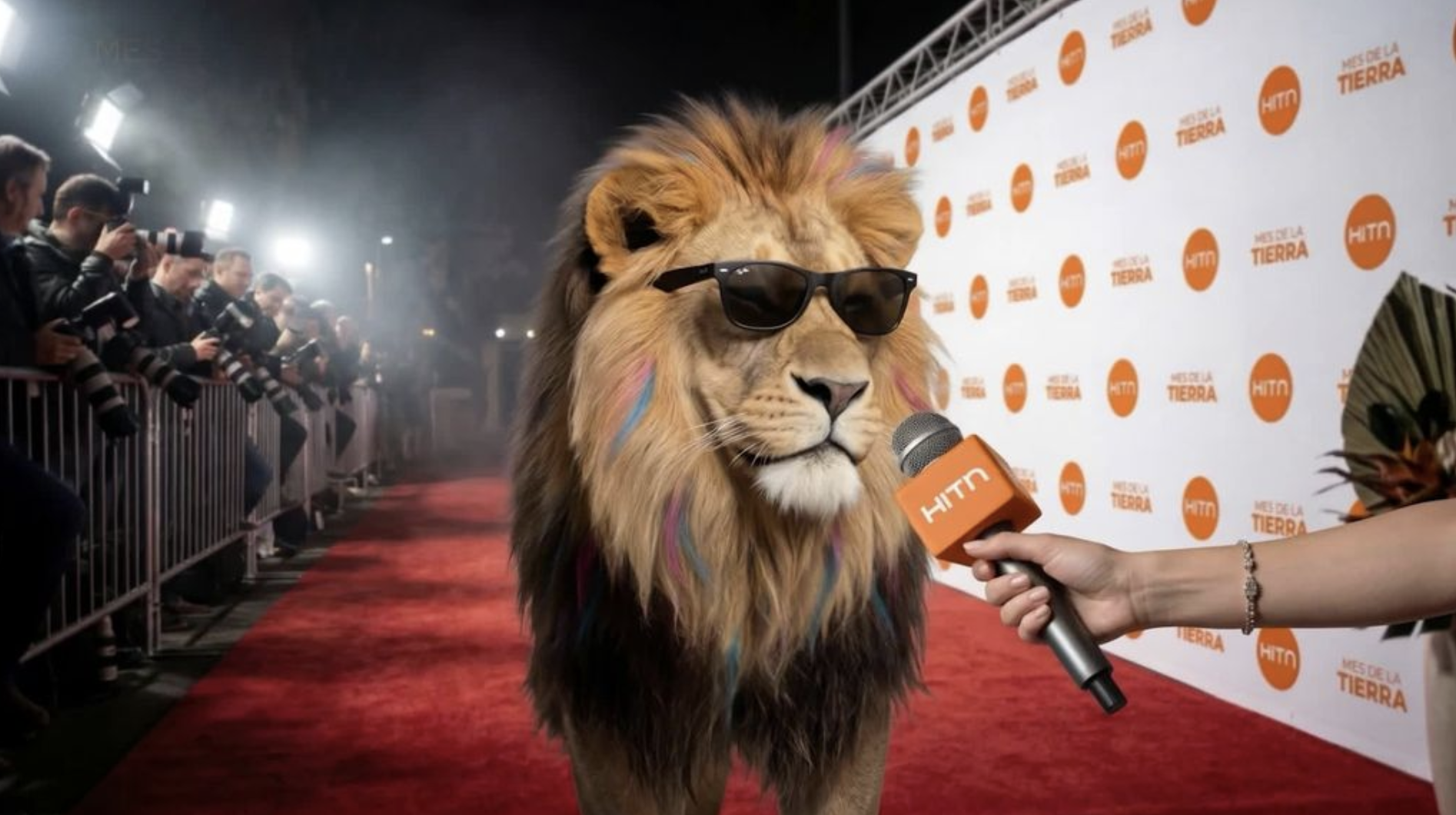 León en la alfombra roja